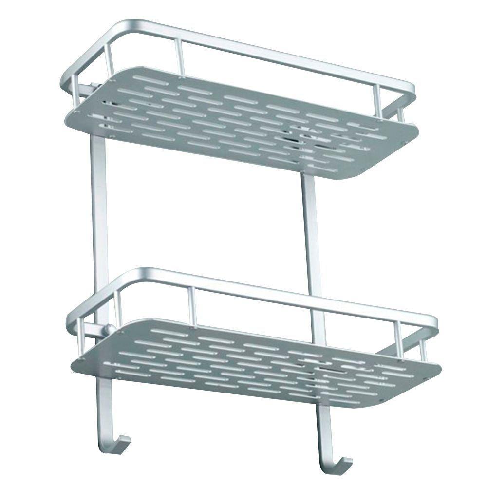 Porta Shampoo Duplo Prateleira Parede Chuveiro Aluminio - 1