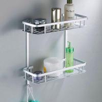 Porta Shampoo Duplo Prateleira Parede Chuveiro Aluminio - 3