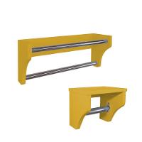 Kit Acessórios Para Banheiro Conjunto 2 Peças Porta Toalhas Papel Higiênico Amarelo Laca - 2