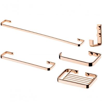 Acessorios Banheiro Rose Gold 5 Peças Future