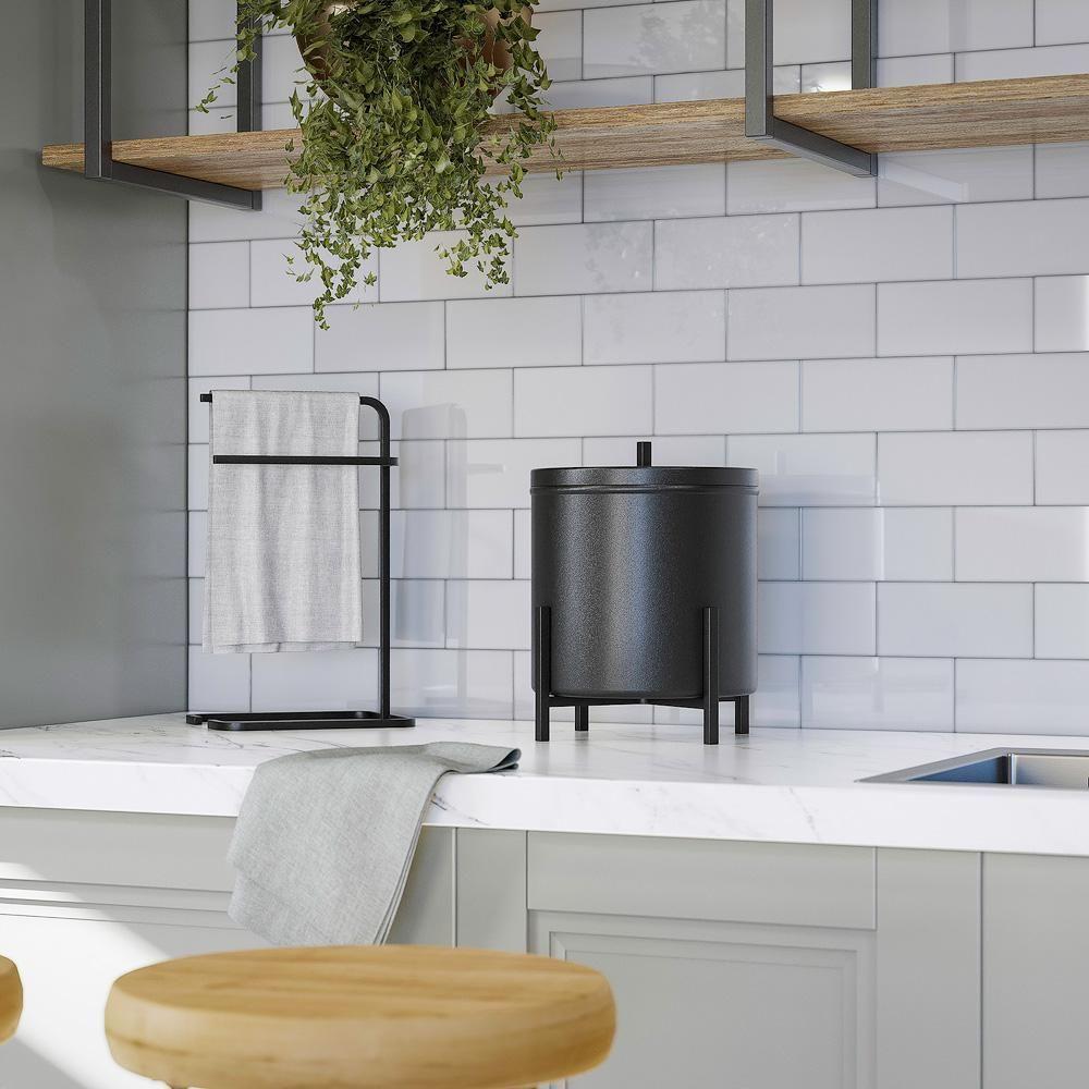 Suporte Porta Papel Toalha Para Pia Bancada Preto - 6