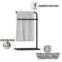 Kit 2 Suporte Porta Papel Toalha Para Pia Bancada Preto