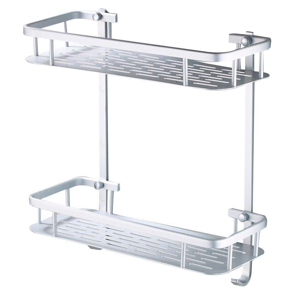 Porta Shampoo Duplo Prateleira Suporte Banheiro Aluminio - 1