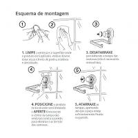 Gancho Cabide Toalha Lavabo Ventosa Preto Fosco Future - 6