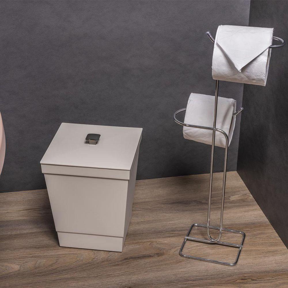 Suporte Duplo Para Papel Higiênico De Chão - Stolf Cromado - 2