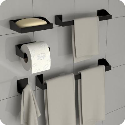 Kit Acessórios Para Banheiro Preto 5 Peças Master Slim Df