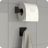 Kit Acessórios Para Banheiro Preto 5 Peças Master Slim Df