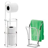 Banheiro Lavabo Cromado 02 Peças Porta Toalha De Bancada - 1