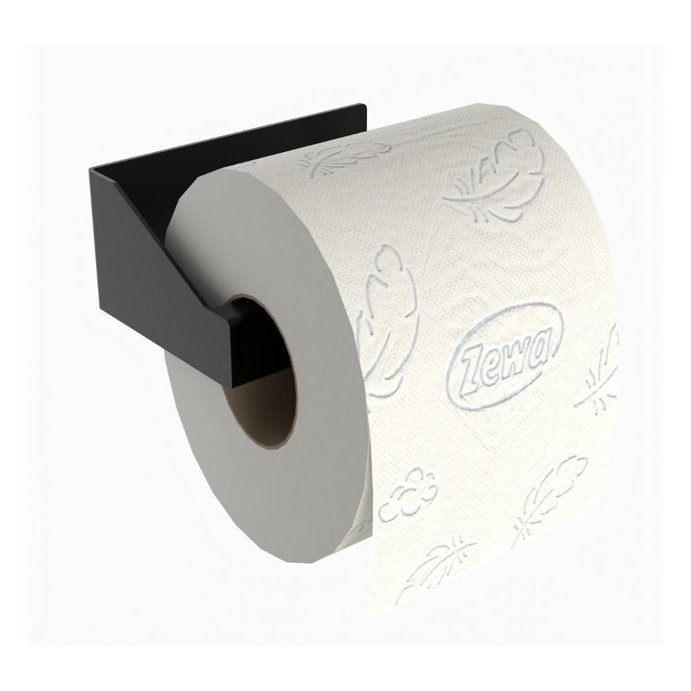 Porta Papel Higiênico Adesivo Colar Na Parede Preto Df - 2