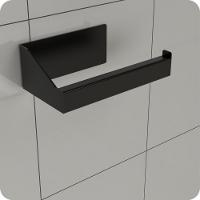 Porta Papel Higiênico Adesivo Colar Na Parede Preto Df - 3