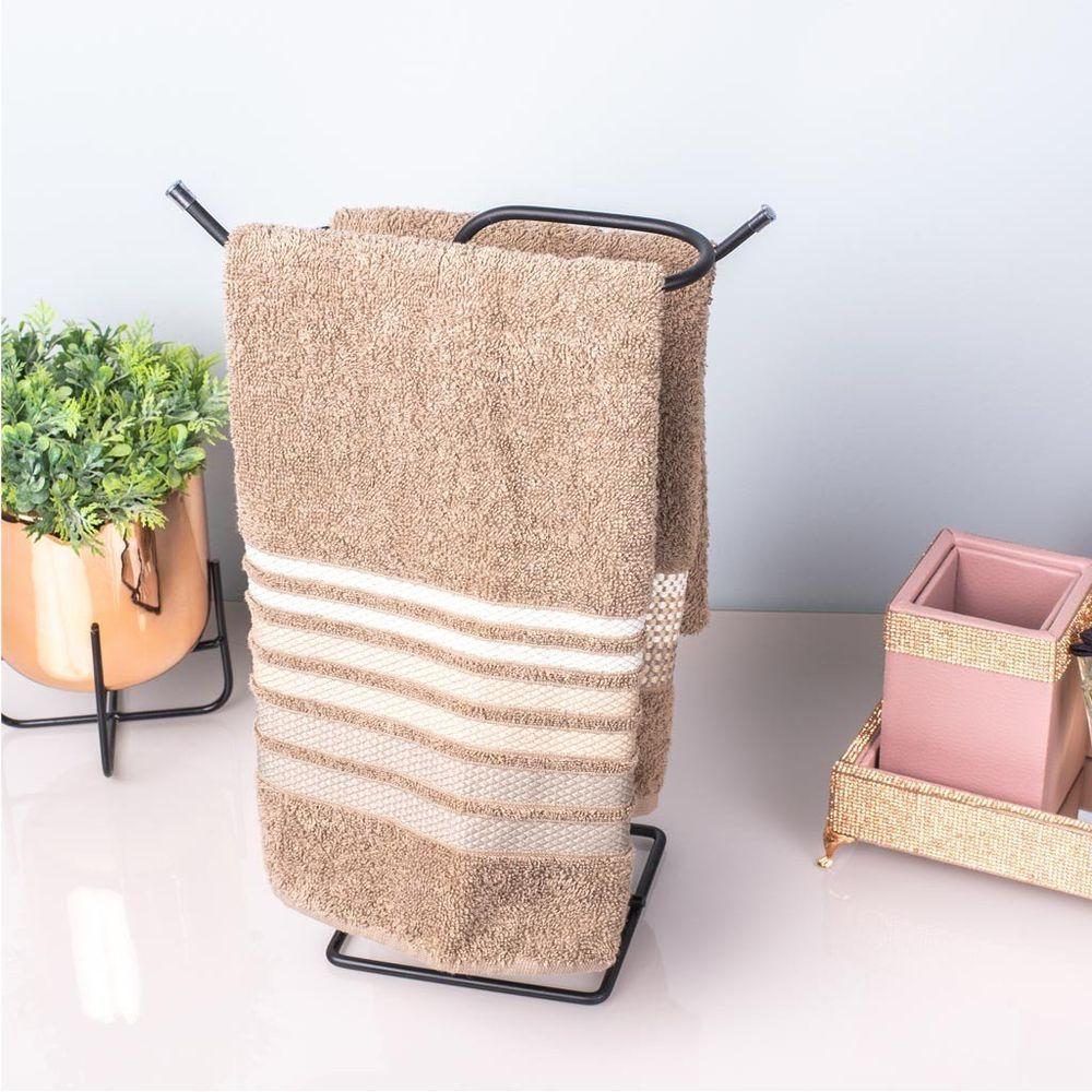 Porta Toalha Duplo De Bancada - Stolf Preto - 2