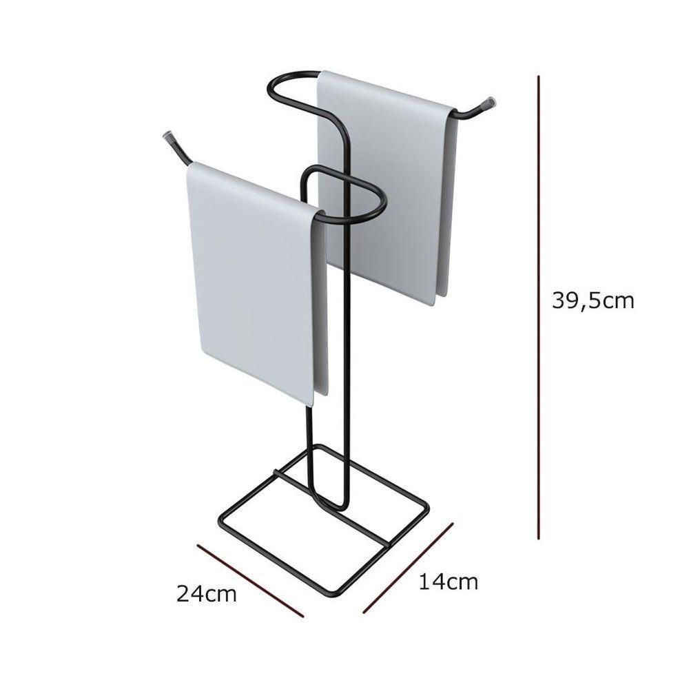 Porta Toalha Duplo De Bancada - Stolf Preto - 3