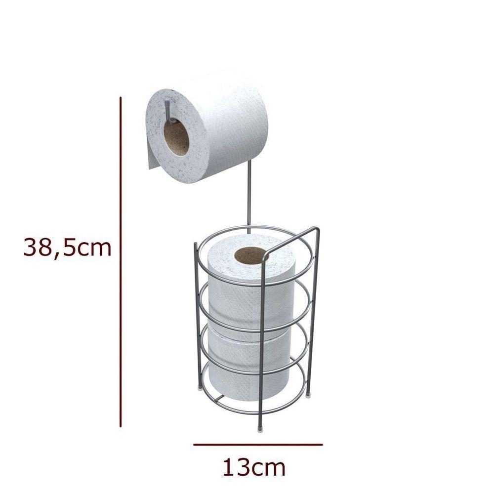 Porta Papel Higiênico De Chão Em Aço - Stolf Cromado - 2