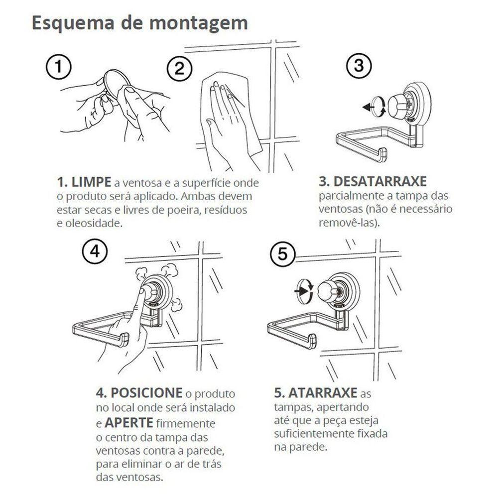 Porta Papel Higiênico Com Fixação Por Ventosa - Future único - 2