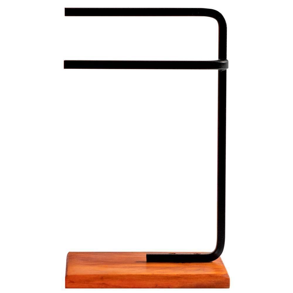 Kit 2 Porta Toalha Lovell Bancada Lavabo Peroba Preto Dhom Peroba Preto - 2