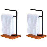 Kit 2 Porta Toalha Lovell Bancada Lavabo Peroba Preto Dhom Peroba Preto - 1