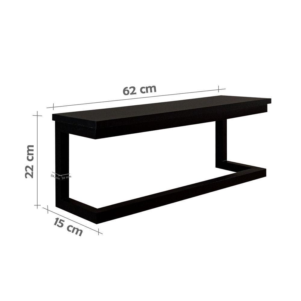 Toalheiro Porta Toalhas De Parede Acessório Para Banheiro Estilo Industrial Preto Laca - 4