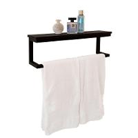 Toalheiro Porta Toalhas De Parede Acessório Para Banheiro Estilo Industrial Preto Laca - 2