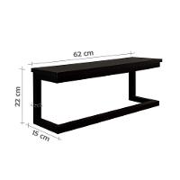 Toalheiro Porta Toalhas De Parede Acessório Para Banheiro Estilo Industrial Preto Laca