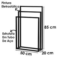 Kit Toalheiro E Porta Toalha Lovell Metal Preto Lavabo Dhom Preto - 5