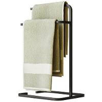 Porta Toalha Toalheiro Duplo Lovell Bancada Lavabo Preto Dhom Preto - 1