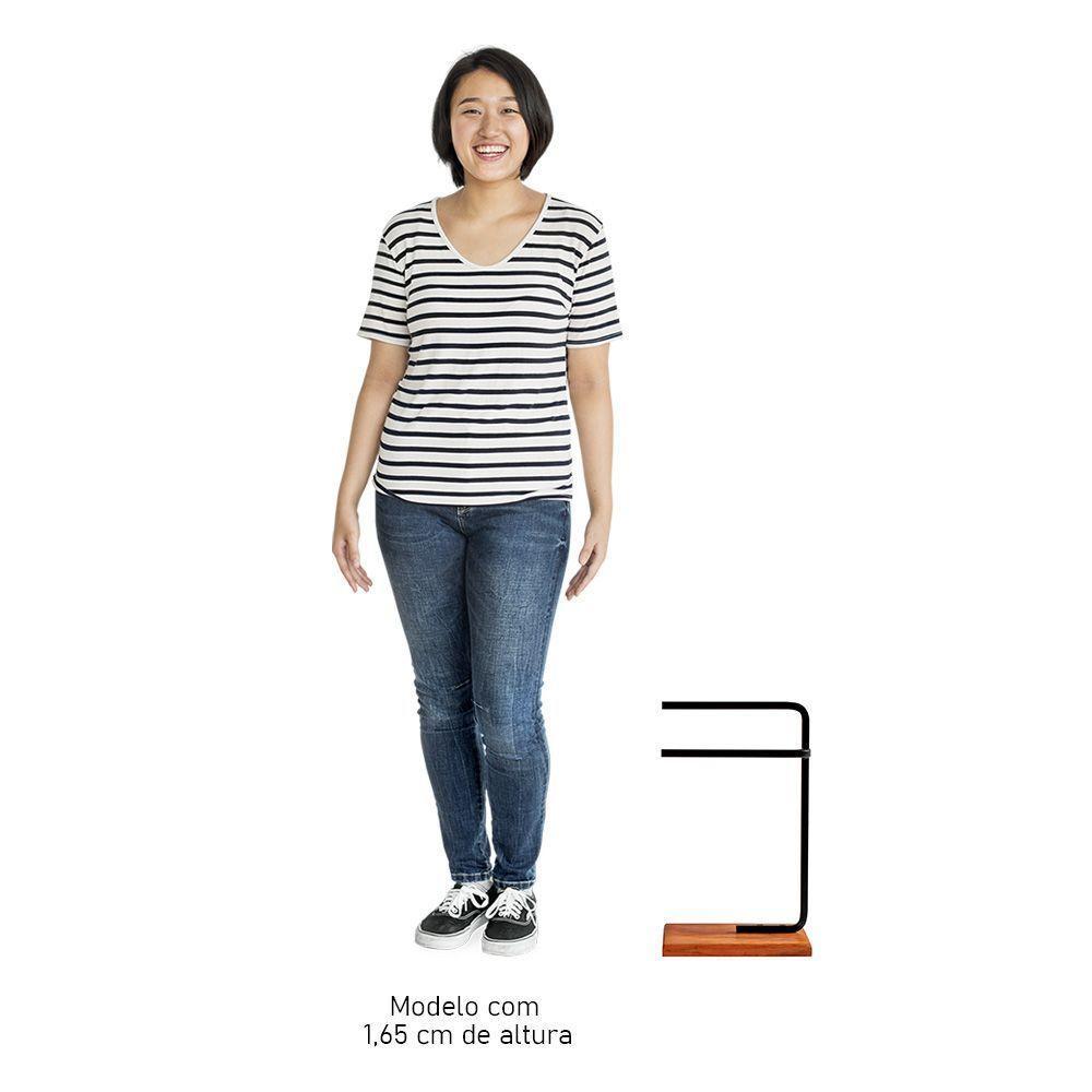 Porta Toalha De Rosto Para Pia Glam Base De Madeira D09 Preto - Mpozenato - 4