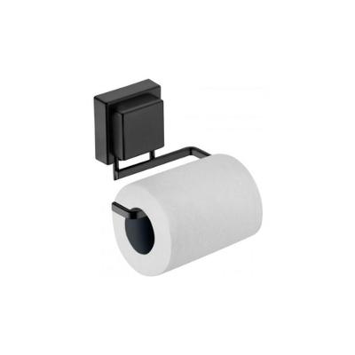 Suporte Para Papel Higiênico Com Ventosa Em Aço Carbono Praticità Mix Future Preto Fosco