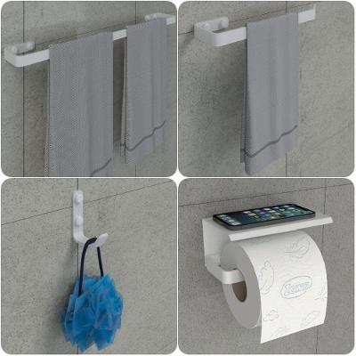 Kit Acessórios Para Banheiro Branco 4 Peças Max