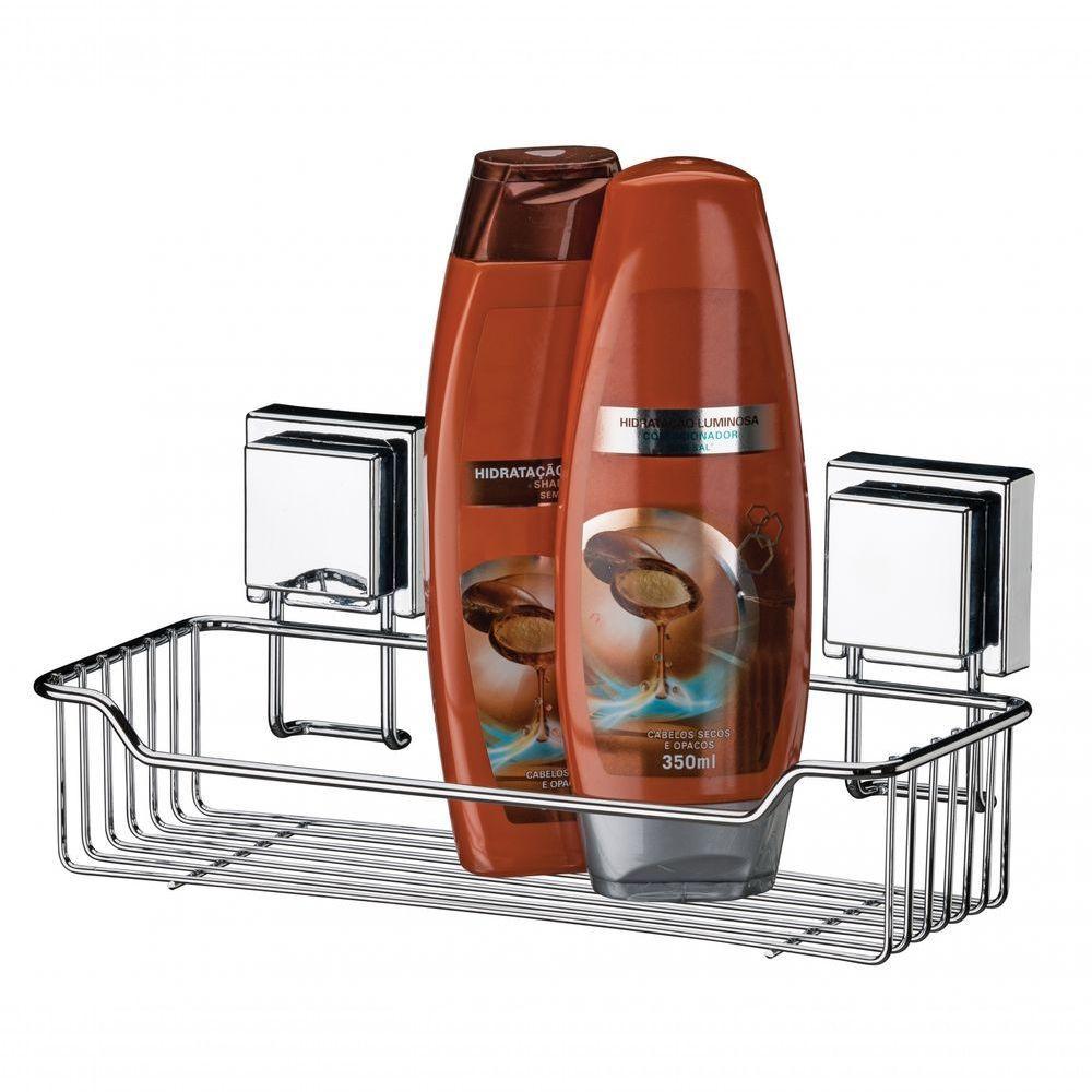 Suporte Porta Shampoo Inox Ventosas Sucção Future 7001 - 1