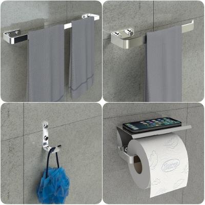 Kit Acessórios Para Banheiro Inox E Cromado 4 Peças Max
