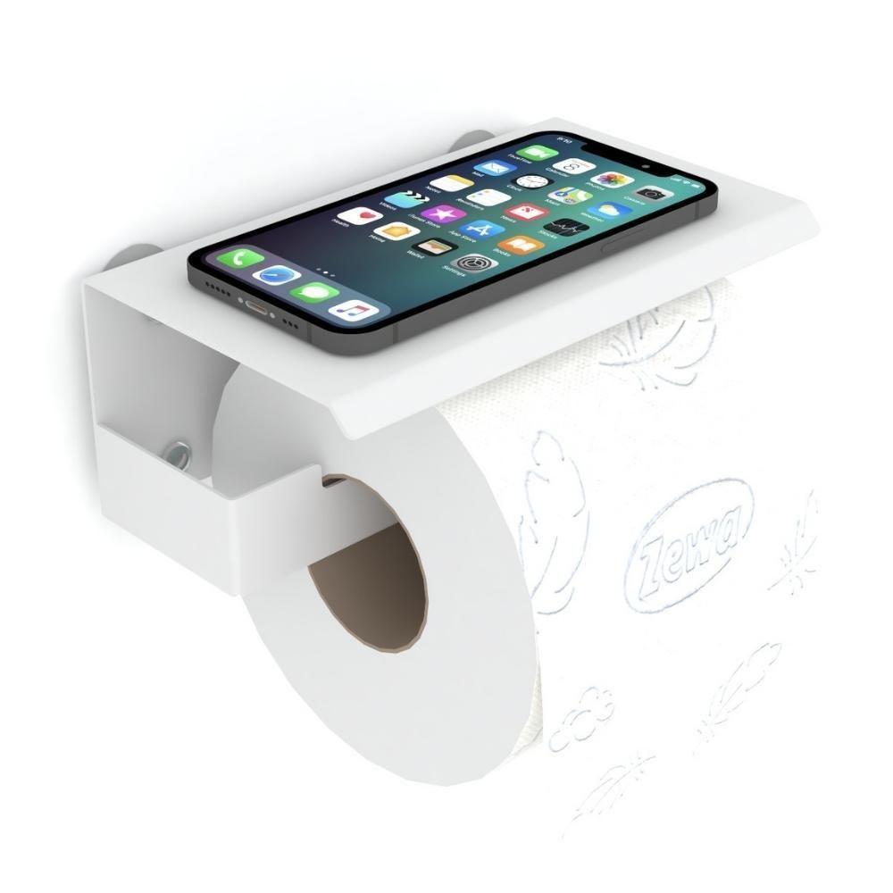 Porta Papel Higienico Celular Papeleira Ventosa Branco Elg - 2