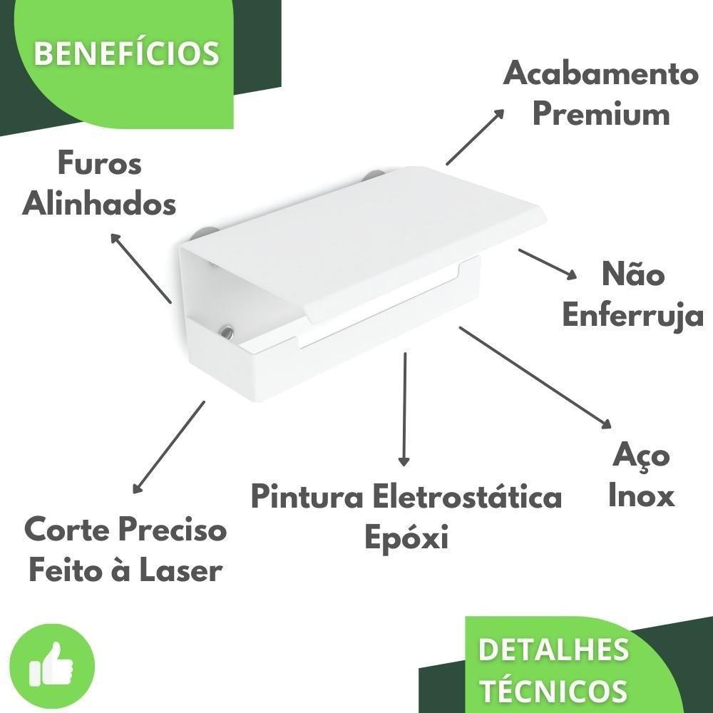 Porta Papel Higienico Celular Papeleira Ventosa Branco Elg - 6
