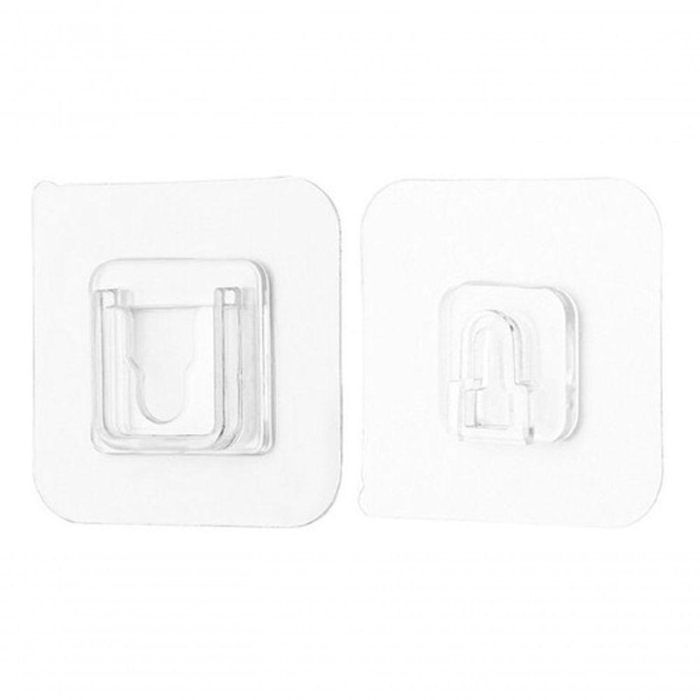 Gancho Adesivo Macho Fêmea Dupla Face Transparente Sem Furos - 3