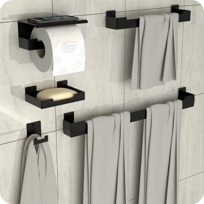 Kit Acessórios Para Banheiro Preto Fosco 5 Peças Elg