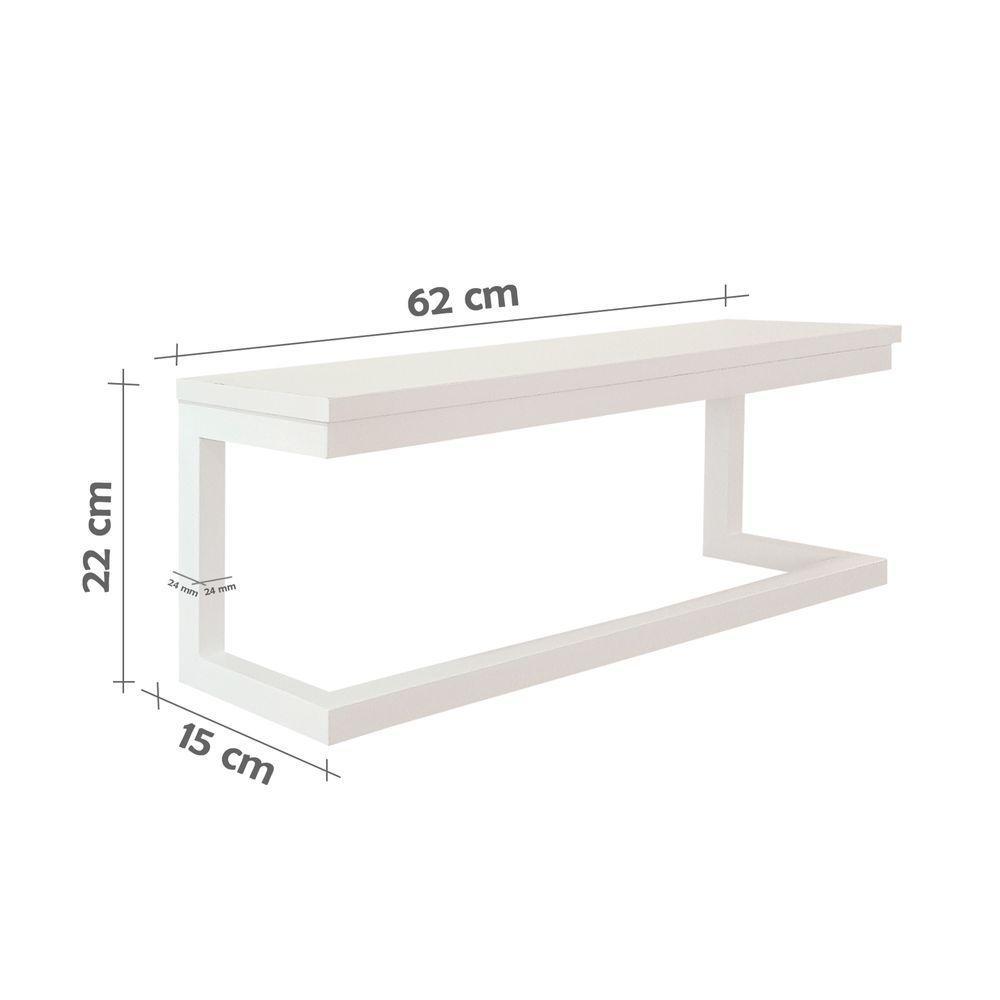 Toalheiro Porta Toalhas De Parede Acessório Para Banheiro Estilo Industrial Branco Laca - 5