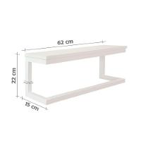 Toalheiro Porta Toalhas De Parede Acessório Para Banheiro Estilo Industrial Branco Laca - 5