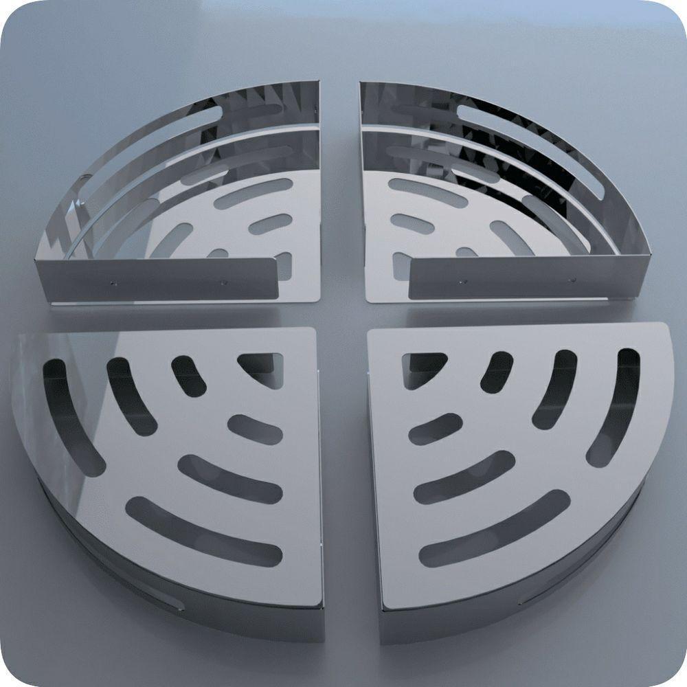 Kit 2 Suportes Porta Shampoo Para Banheiro De Canto Inox - 2