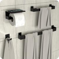 Kit Acessórios Para Banheiro Preto Fosco 4 Peças Elg - 1