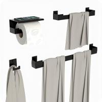 Kit Acessórios Para Banheiro Preto Fosco 4 Peças Elg - 3