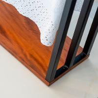 Kit Toalheiro E Porta Toalha Lovell Peroba Preto Base Madeira Dhom Peroba Preto - 6