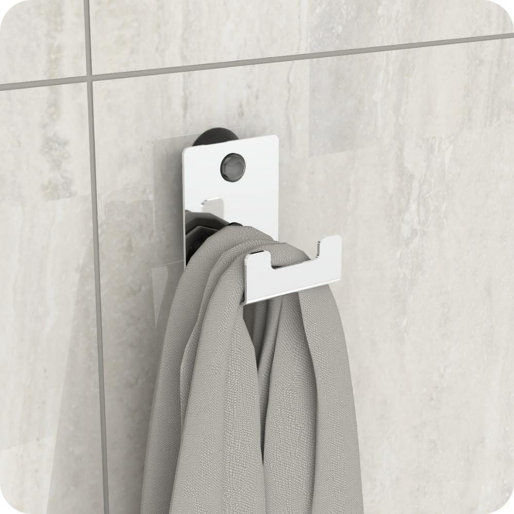 Gancho De Parede Inox Ventosa Toalha Cabide Banheiro Elg - 1