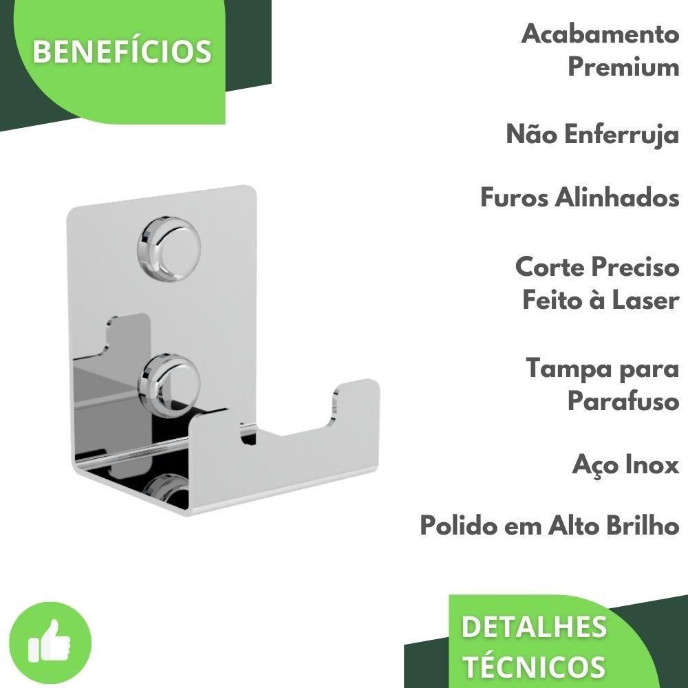 Gancho De Parede Inox Toalha Cabide Banheiro Elg - 9