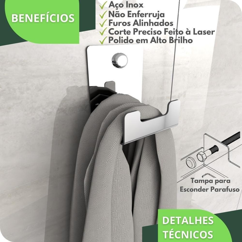 Gancho De Parede Inox Toalha Cabide Banheiro Elg - 10