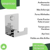 Gancho De Parede Inox Toalha Cabide Banheiro Elg - 9