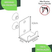 Gancho De Parede Ventosa Toalha Cabide Banheiro Branco Elg - 3