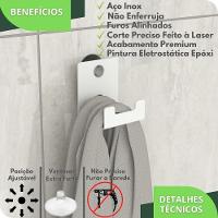 Gancho De Parede Ventosa Toalha Cabide Banheiro Branco Elg - 5
