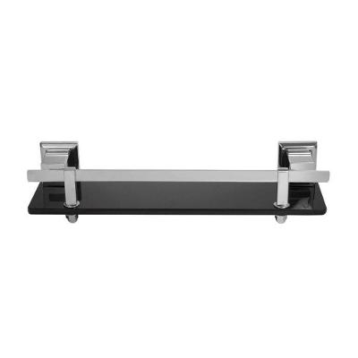 Porta Shampoo Aço Inox Vidro Preto Prateleira Banheiro