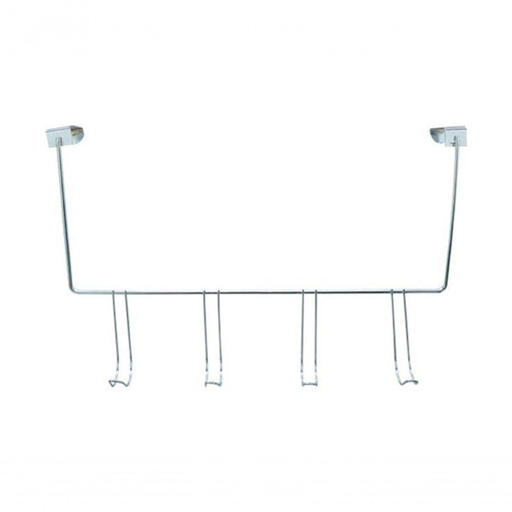 Toalheiro De Porta Aço Cromado Plus 4 Ganchos - Araminas - 1
