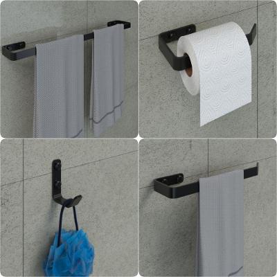 Kit Acessórios para Banheiro Preto Fosco 4 Peças