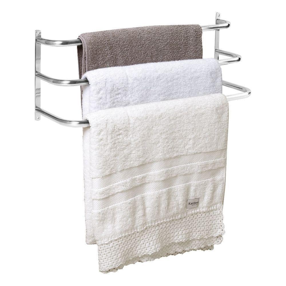 Porta Toalhas Toalheiro Triplo para Porta ou Parede 48cm - 1